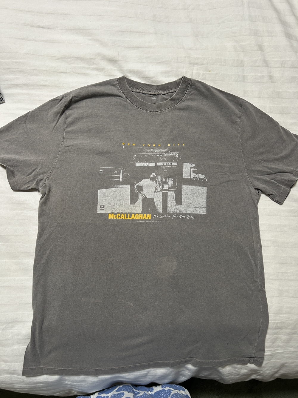 Source Unknown Gray Tee with Yellow Accents